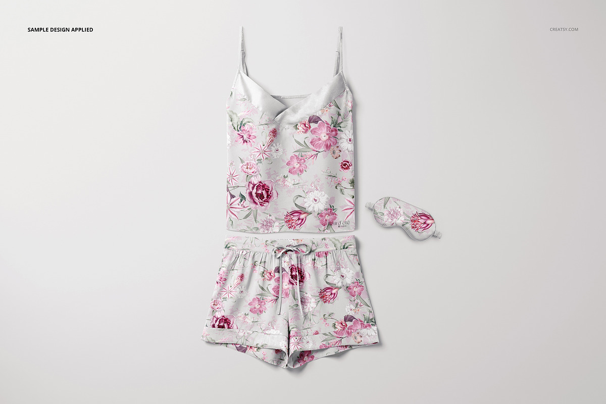 Short Silk Pajama Mockup Set, a Mask Mockup by creatsy5 (Photo 8 of 12)