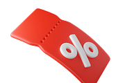 Flying red 3D discount coupon, an Object 3D Model by Hannet (Thumbnail 4 of 7)