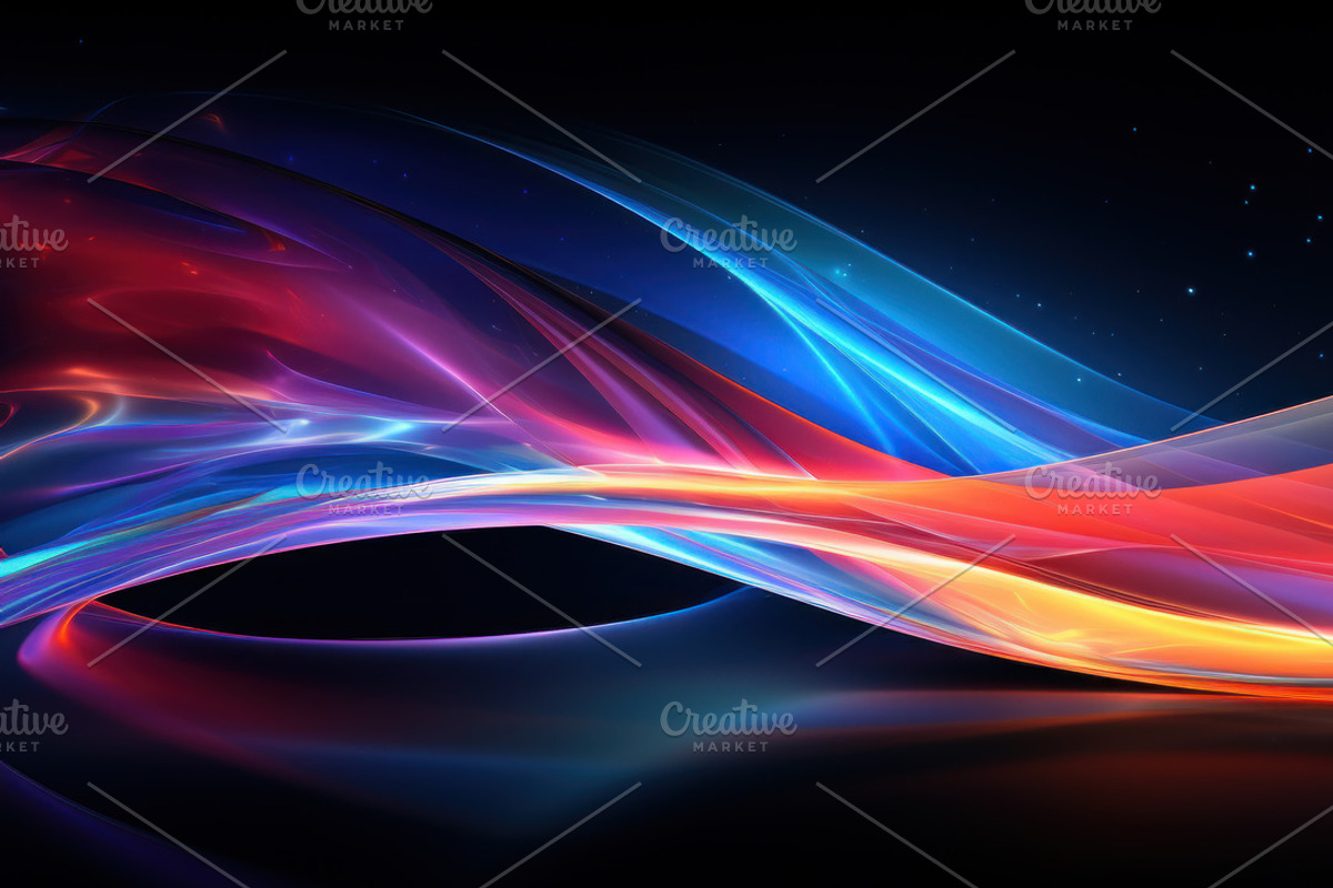 Abstract neon waves background, patt, an Illustration by Lopatin Photo