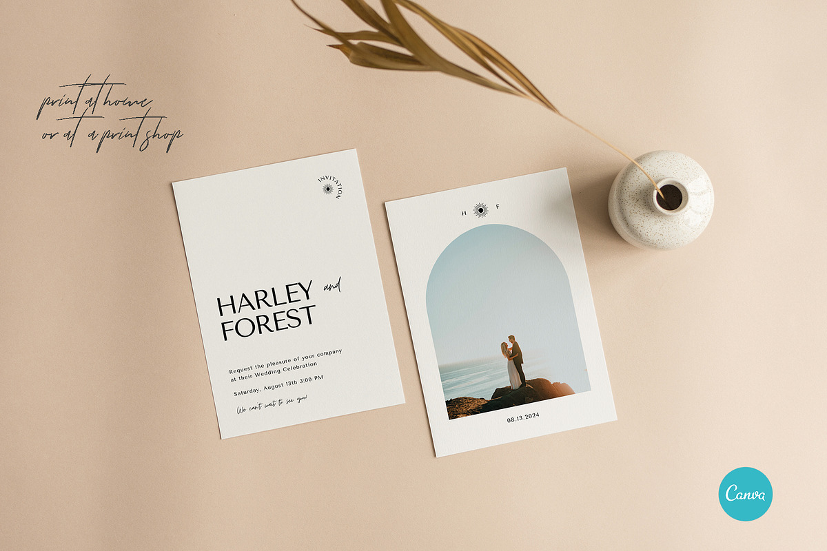 Elegant Design Wedding Suite CANVA, an Invitation Template by StudioVonBraitenberg (Photo 2 of 6)