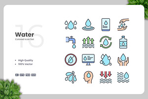 Water Colored Icons, an Icon by Upnowgraphic