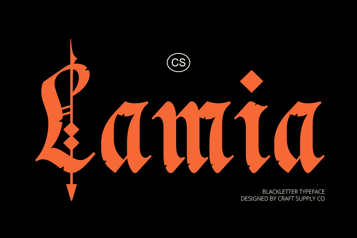 CS Lamia – Blackletter Font, a Blackletter Font by Craft Supply Co. (Photo 1 of 8)