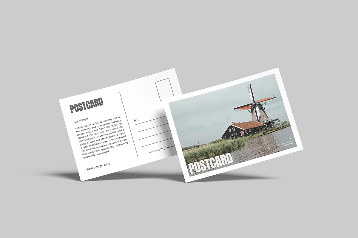 Postcard Mockup - Greeting Card, a Card Template by graphictime (Photo 4 of 14)