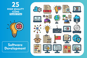 Software 25 Line Filled Icons, an Icon by Pexelpy
