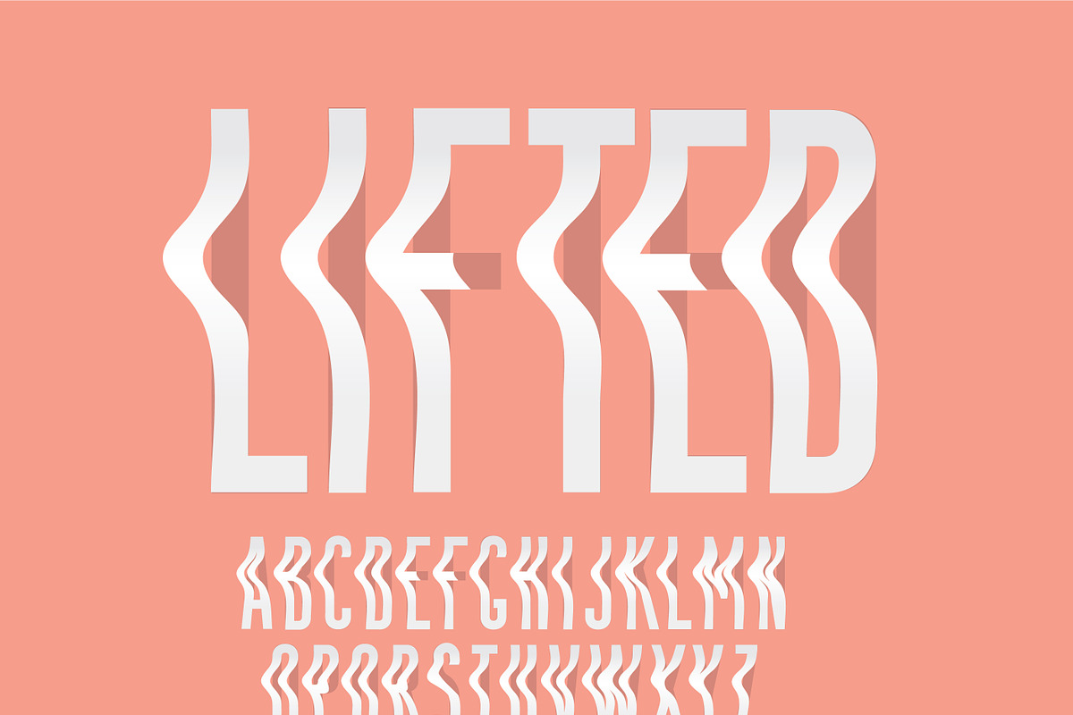 lifted typography design vector, an Illustration by lyeyee