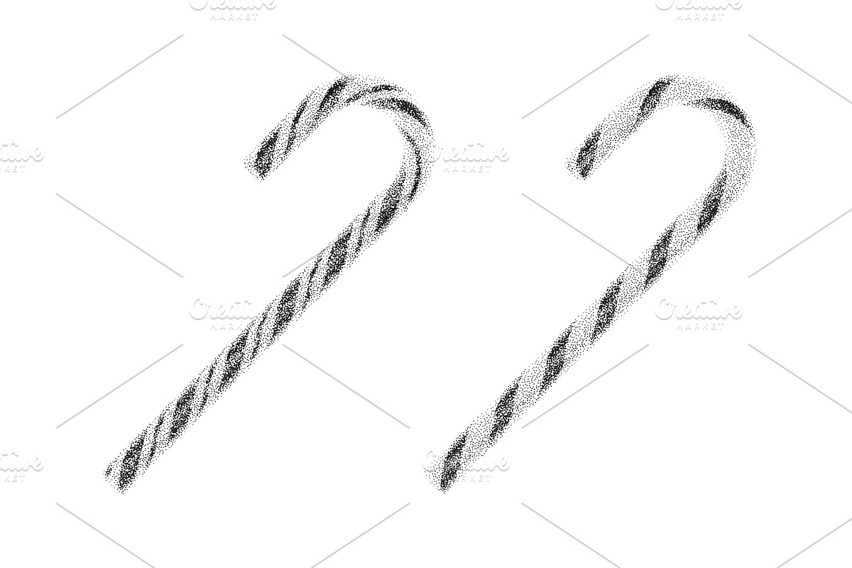 Dotted grain gradient candy canes, an Illustration by Andrey Yaroslavtsev