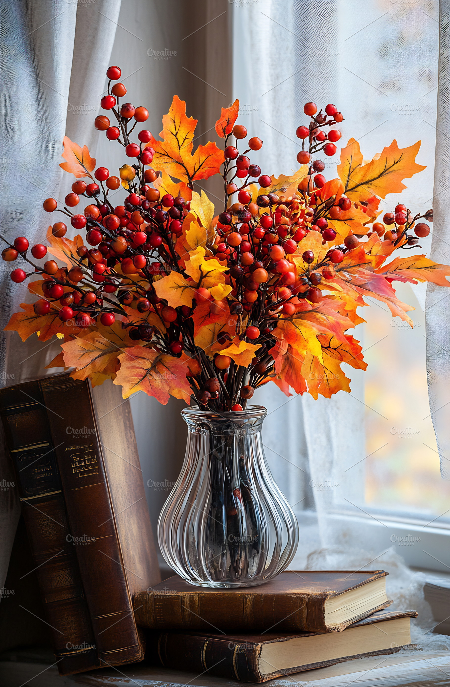 Vibrant autumn flowers in a vase, a Photo by Beautiful things
