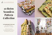 10 Retro Seamless Pattern Collection, a Pattern Graphic by Illusiongraphic (Thumbnail 1 of 7)