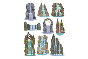 Collection of cartoon river, an Illustration by Things for designers