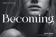 Becoming - Serif Typeface, a Serif Font by Dauum Works (Thumbnail 1 of 8)