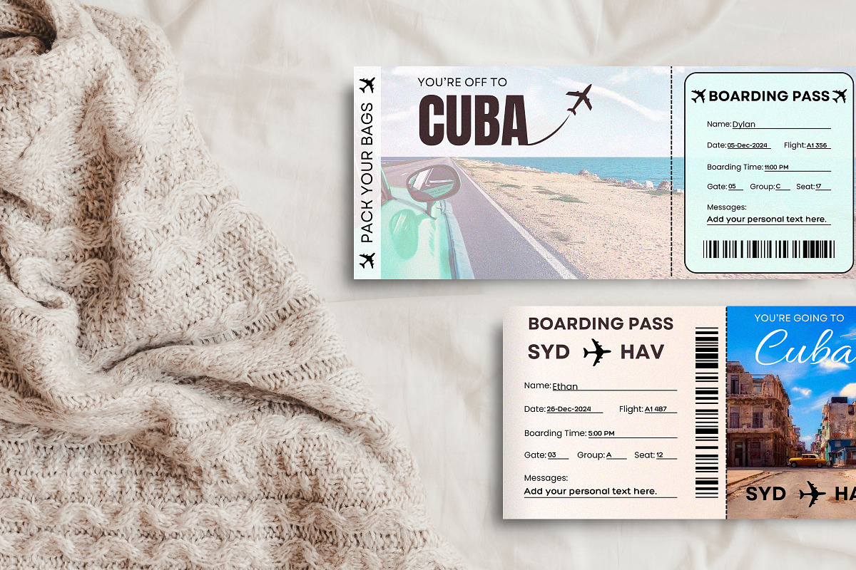 Printable Cuba Boarding Template, a Card Template by Snapybiz (Photo 9 of 9)