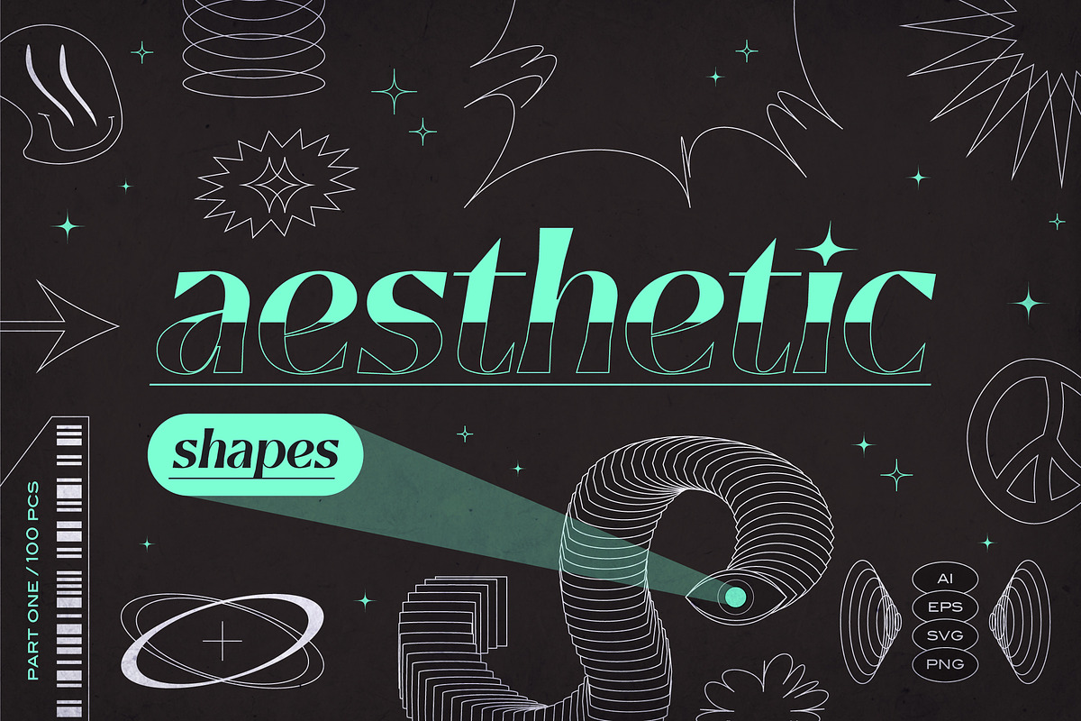 Aesthetic Metamodern Shapes Part 1, an Outline Icon by Ckybe's Corner (Photo 1 of 7)