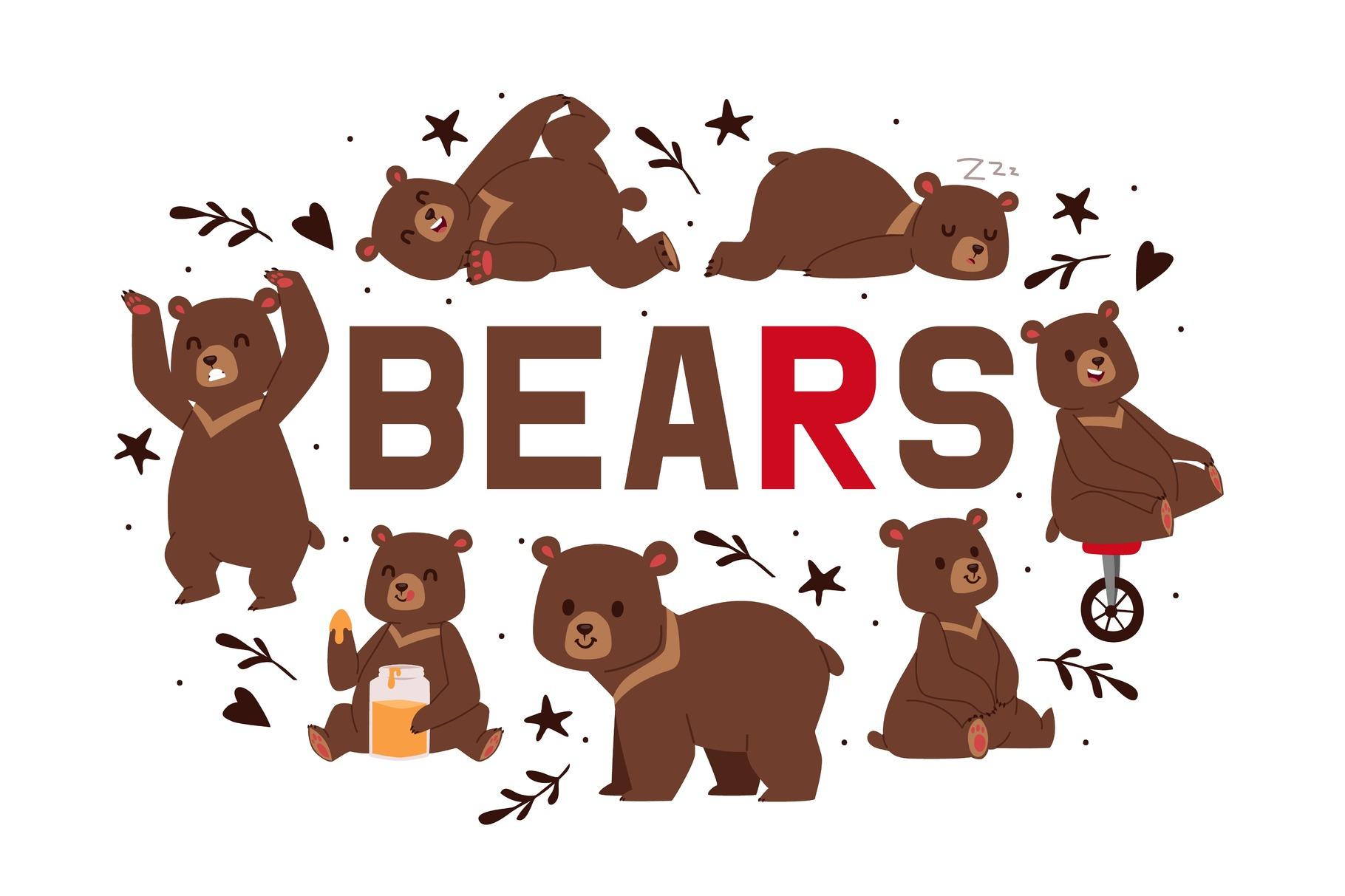 Bears banner vector illustration, an Animal Illustration by ...