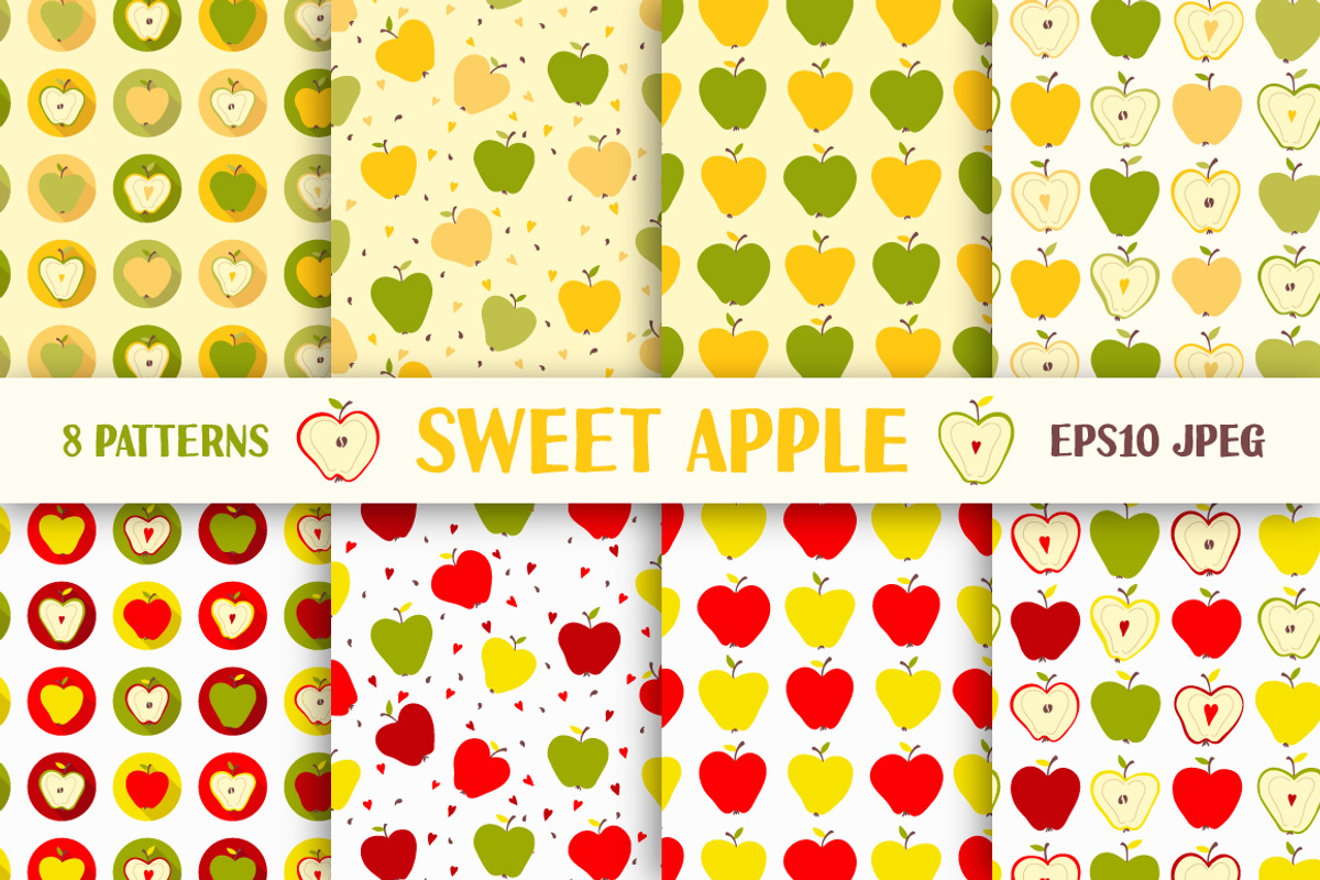 Sweet Apple, a Pattern Graphic by OkPen