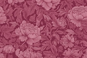 Seamless pattern, seamless peony floral pattern in vintage etchi, a Pattern Graphic by Studio ANNA