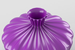 Shiny Decorative Vase In Purple Tone