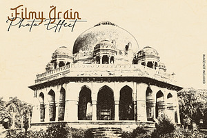 Filmy grain photo effect
