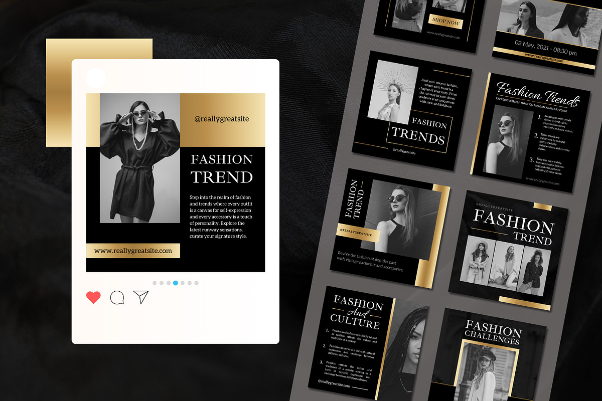 50 Post Templates Canva Luxury, a Templates & Theme by TemplateCastleStore