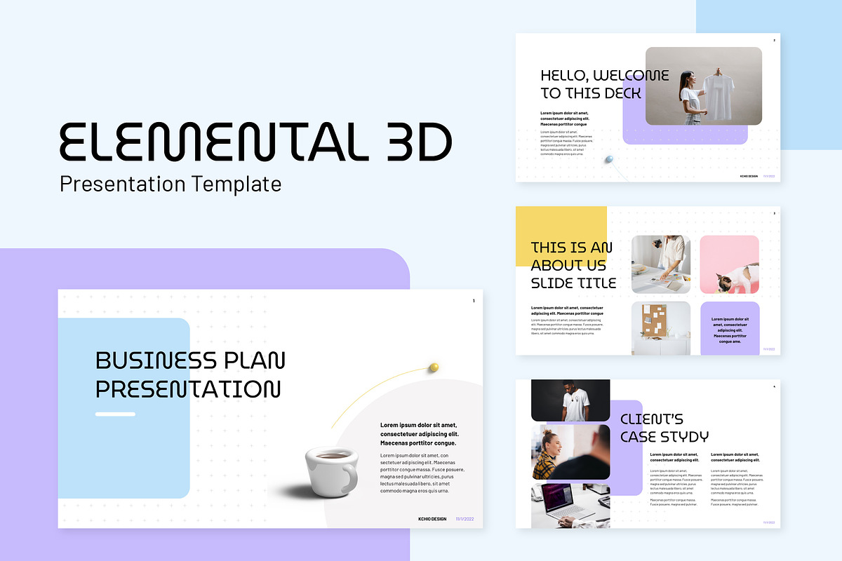 Elemental 3D Google Slides Template, a Presentation Template by chio.design - Khalay Chio (Photo 2 of 7)