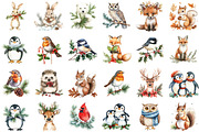 Winter Christmas Animals Birds Leave, an Illustration by Sublimation Artist (Thumbnail 2 of 6)