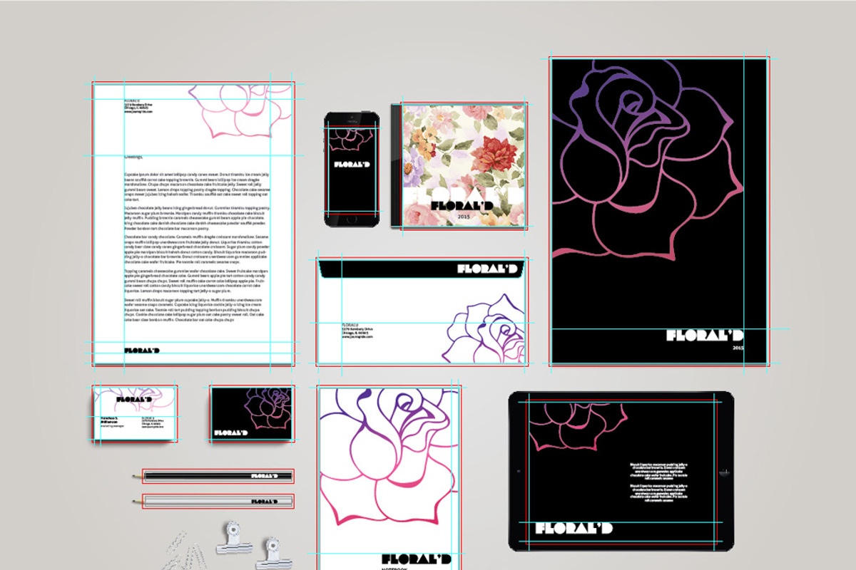 Floral Stationary Template + Mockup, a Print Template by Themzy Templates (Photo 4 of 4)