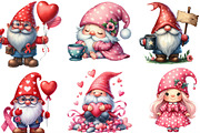 Breast Cancer Gnome Watercolor PNG, an Illustration by Designking (Thumbnail 2 of 4)