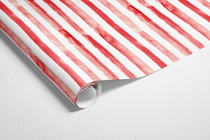 Watercolour Stripes In Red