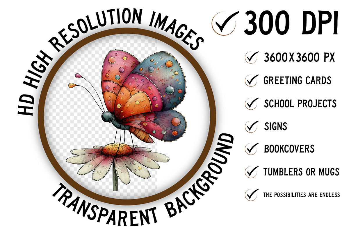 Whimsical Spring Butterfly Clipart, an Illustration by Craft Nest (Photo 2 of 11)