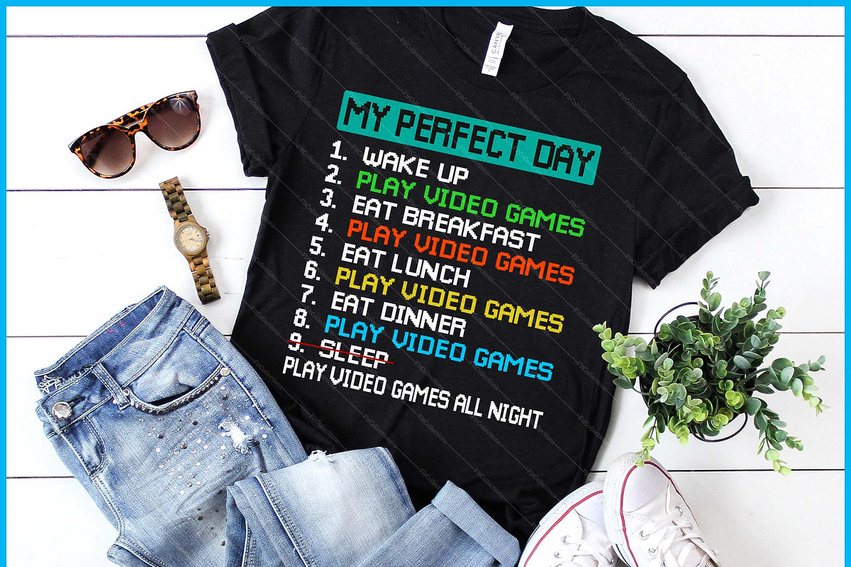 My Perfect Day Play Video Games, a Graphic by Creativeusart (Photo 1 of 4)