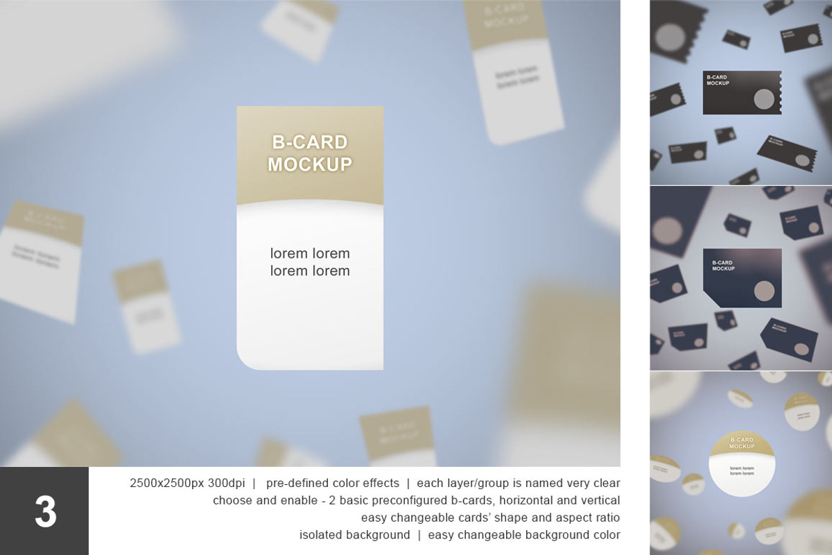 Business Card Mockup Set - 5 PSD, a Print Template by mockupgeek (Photo 4 of 6)