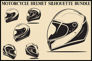 Motorcycle Helmet Vector Clipart Set, an Illustration by Gfx_Store