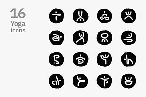 Yoga Icons. Vector And PNG