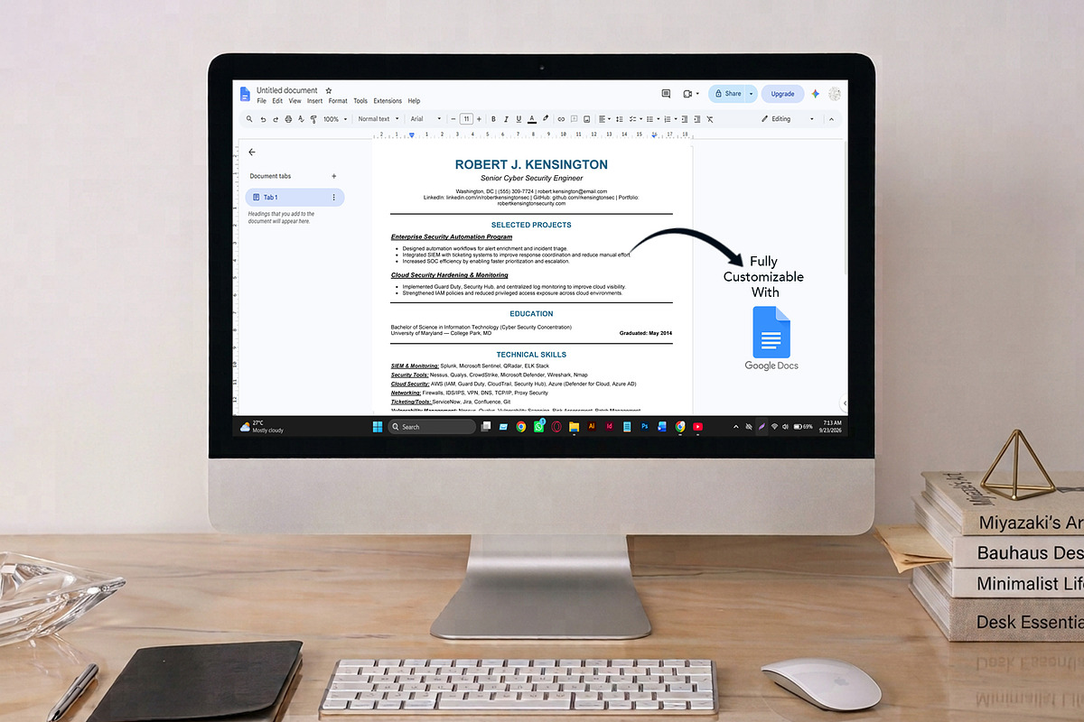 ATS Resume for Cyber Security, a Resume Template by Design_Xlab (Photo 4 of 10)