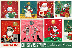 Christmas Stamps Sublimation Bundle, an Illustration by SinaCreation