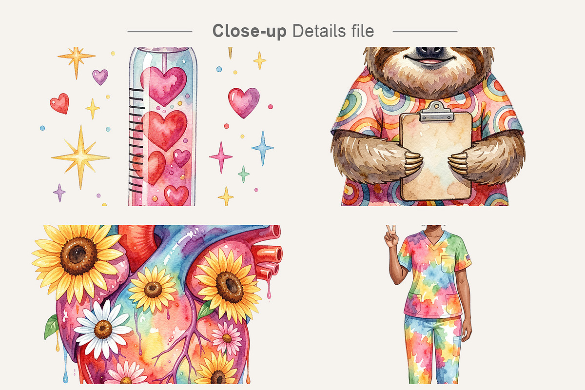 70s Groovy Nurse Sublimation PNG, an Illustration by Artnoy (Photo 4 of 8)
