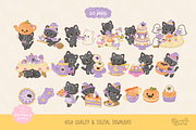 Haunted Tea Party Black Cat Clipart, a Seasonal Illustration by Blumensdiary (Thumbnail 2 of 6)