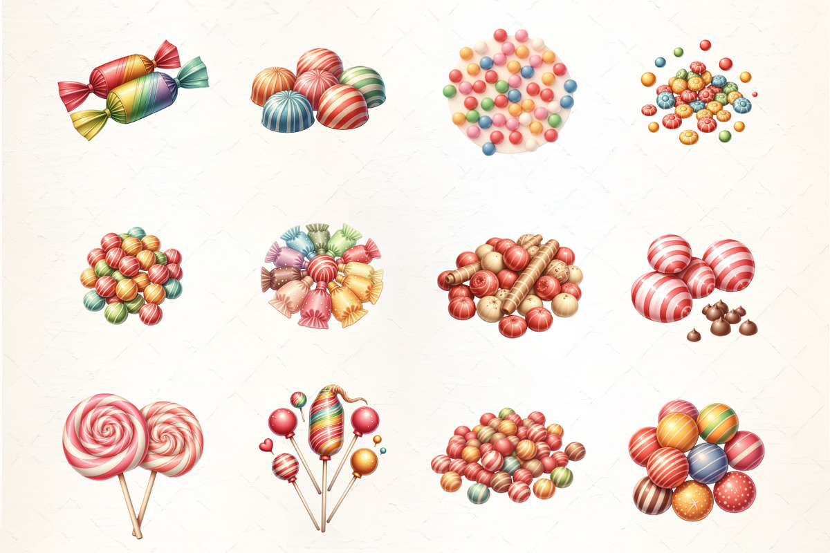 Candy Assortment Clipart, an Illustration by CrexoraLab (Photo 2 of 5)