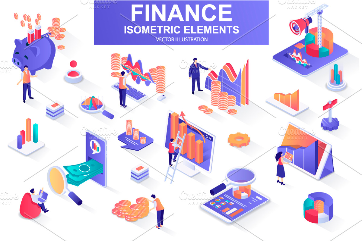 Mega Bundle Isometric Elements, an Illustration by alexdndz (Photo 17 of 27)