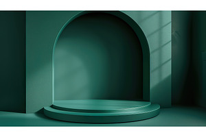 Minimalist Green Geometric Arch with, an Object Illustration by Lermont51