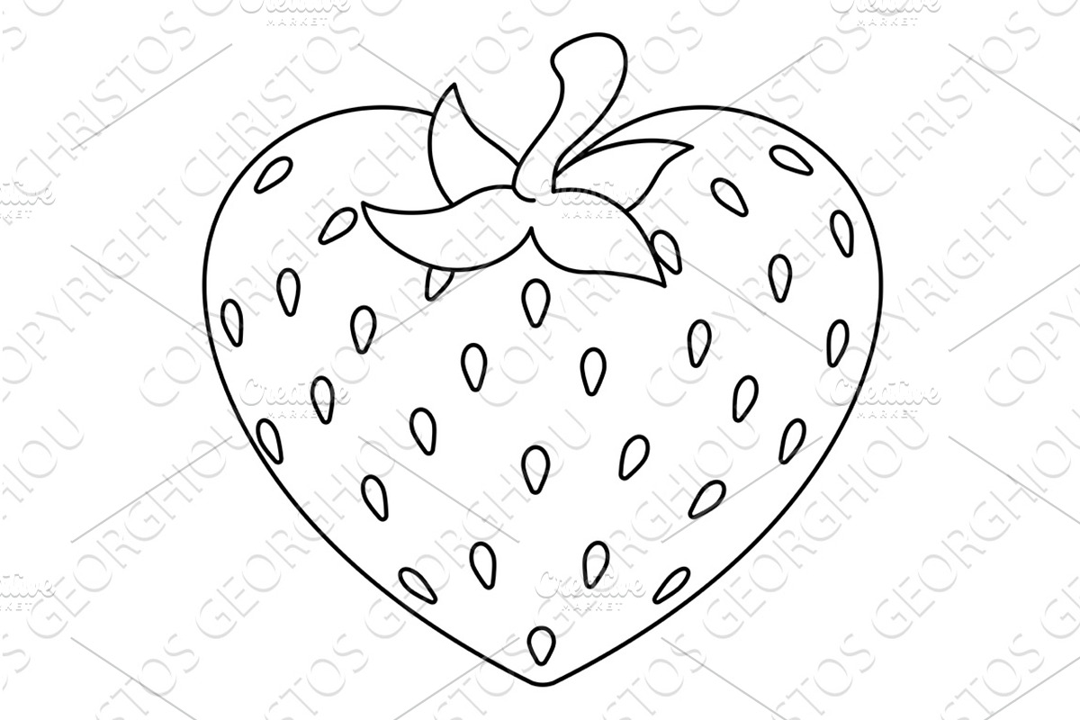 Love of Strawberry Heart Shaped, a Food Illustration by Christos Georghiou