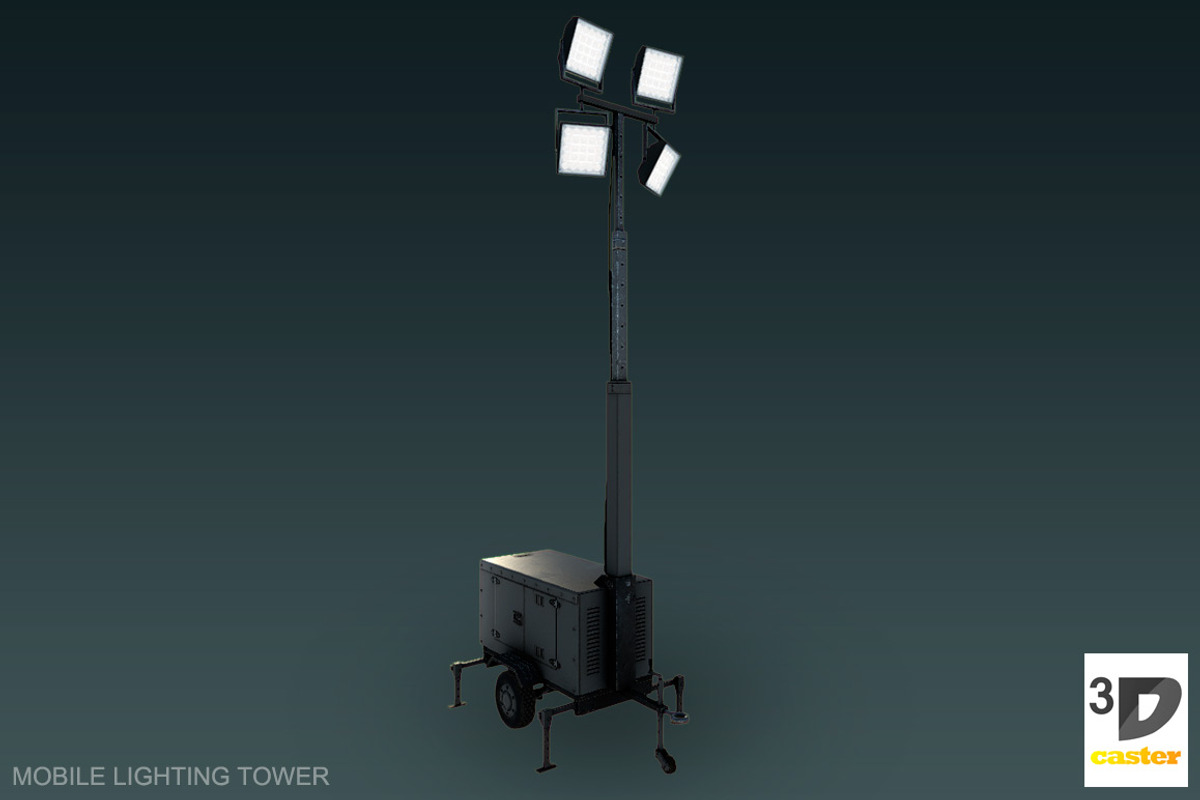 Mobile Lighting Tower, a Cars & Vehicle 3D Model by 3DCaster (Photo 6 of 6)