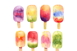 IceCream Watercolor Clipart