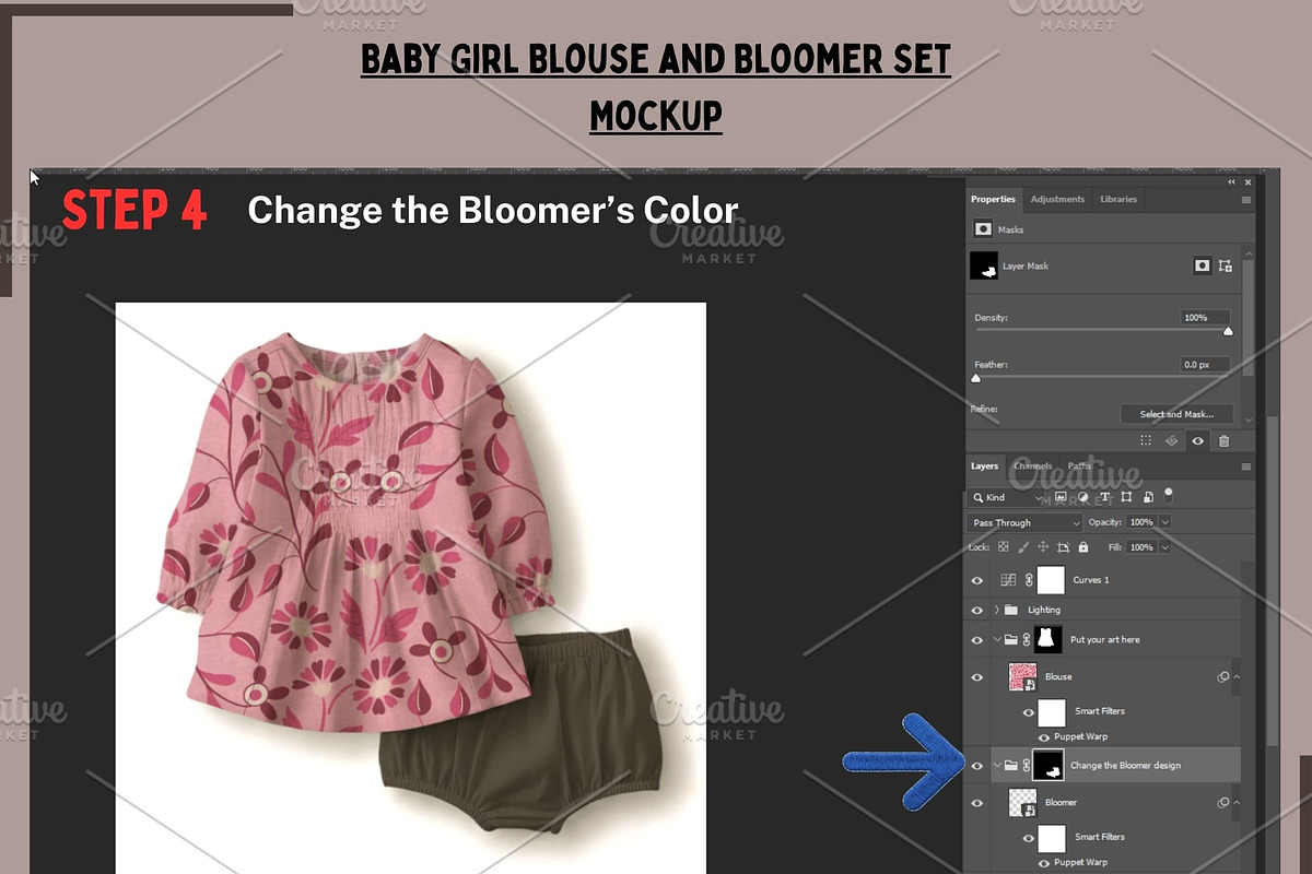 Baby Blouse and Bloomer Set Mockup, a Hoody Mockup by Nora Gad (Photo 5 of 21)