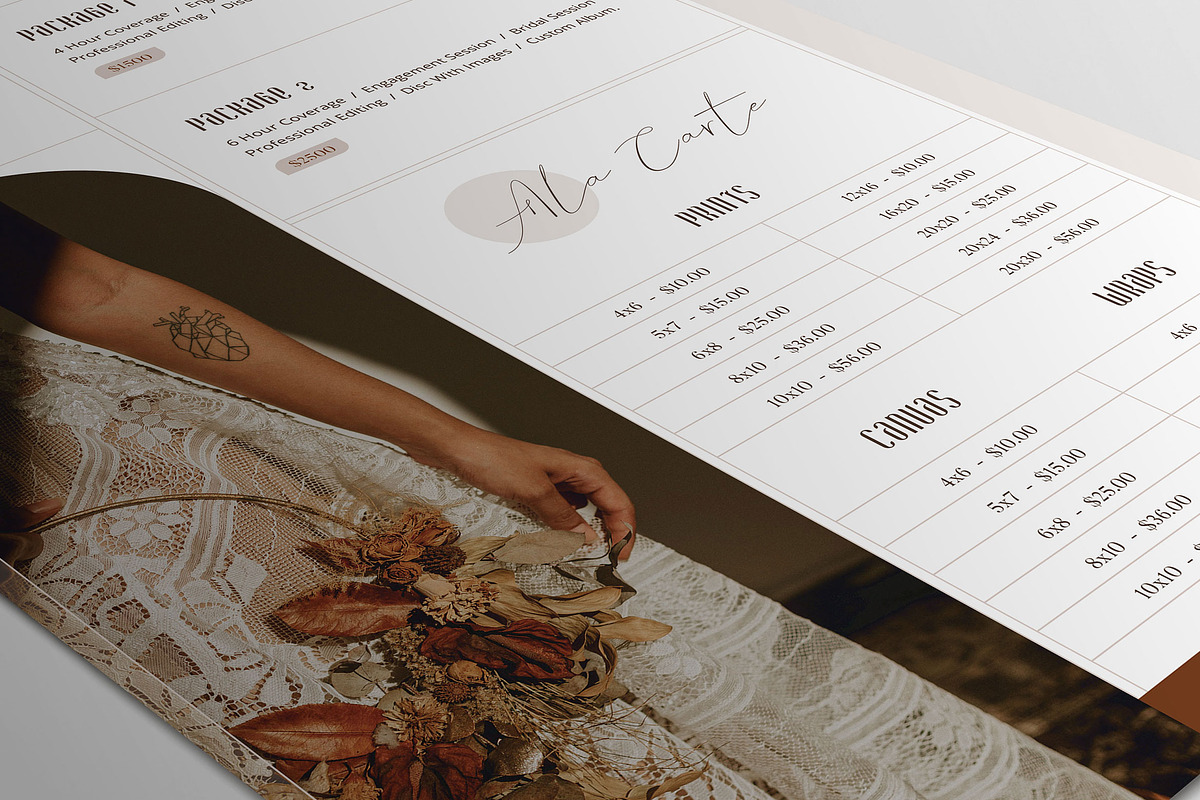 Photography Price Guide, a Flyer Template by Agape Design (Photo 5 of 6)