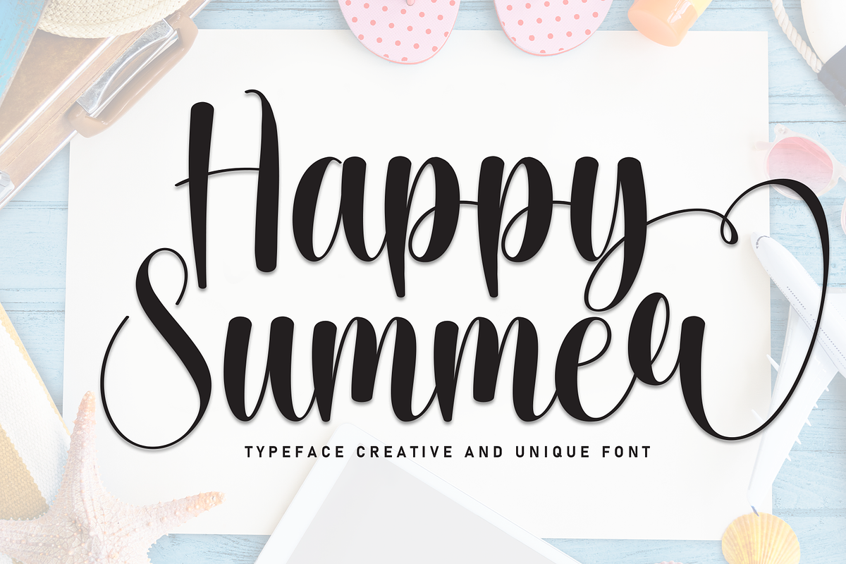 Happy Summer | Script Font, a Handwritten Font by Scratchones (Photo 1 of 9)