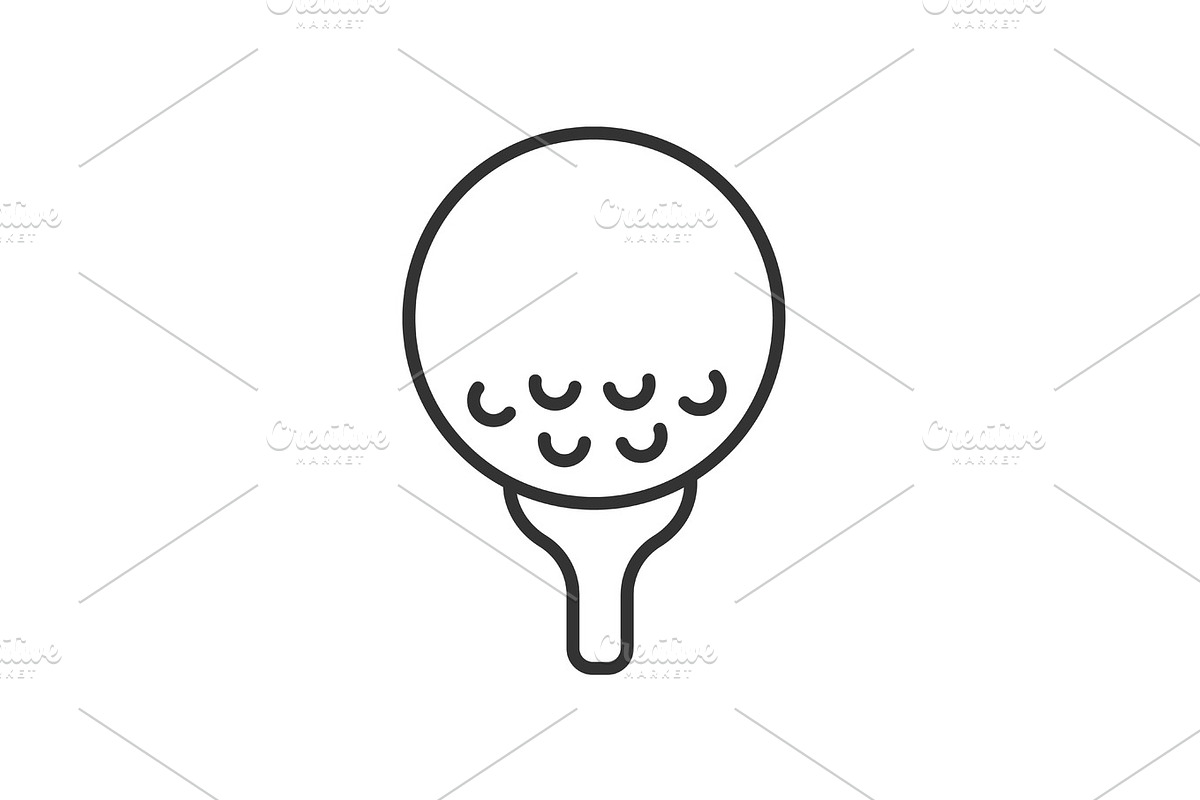 Golf ball on tee linear icon, an Outline Icon by IMG Visuals