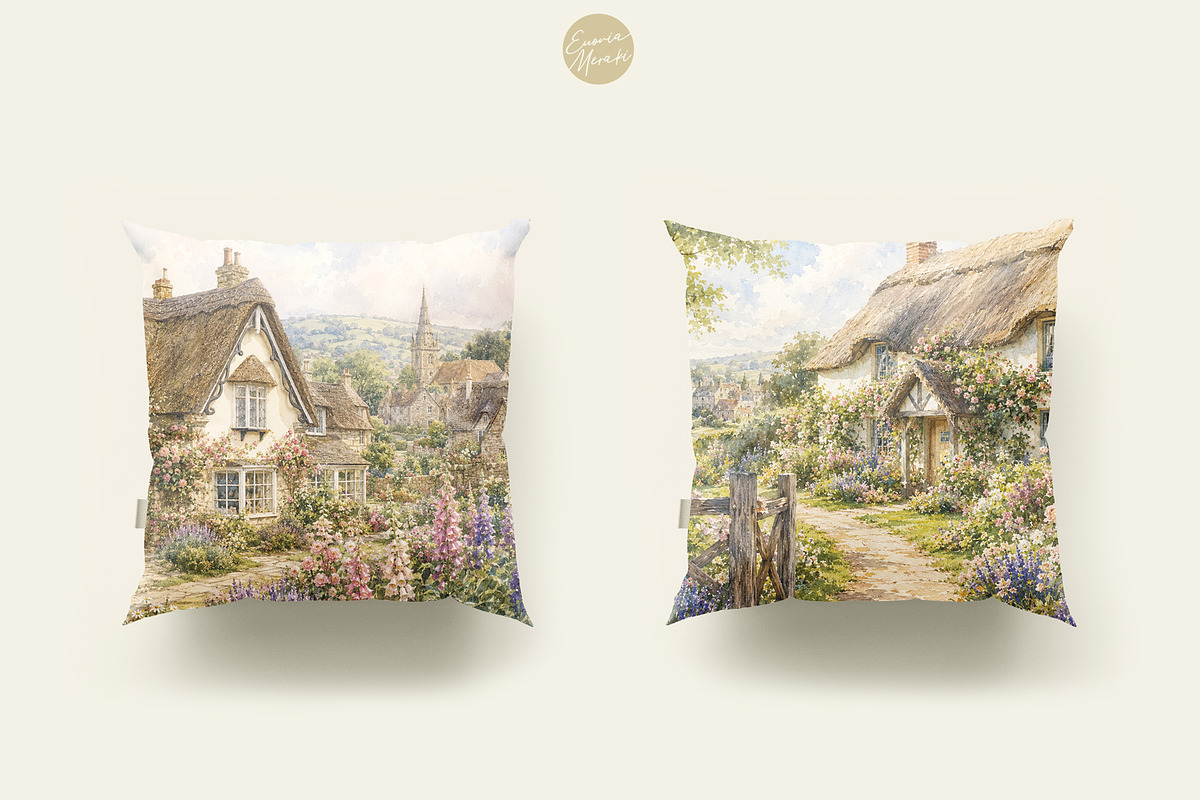 English Cottage Garden in Watercolor, a Decorative Illustration by Euonia Meraki (Photo 17 of 20)