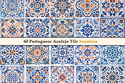 Portuguese Azulejo Pattern Tile V2, a Pattern Graphic by Negarin Digital Art (Thumbnail 3 of 8)