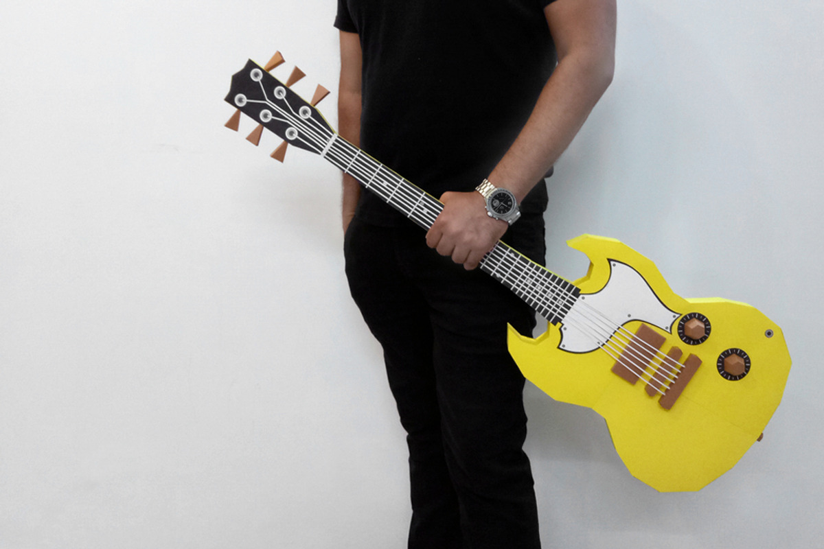 DIY Paper Guitar - 3d papercrafts, a Templates & Theme by PAPER amaze