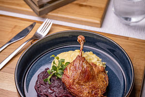 Roasted duck leg confit, a Photo by Grafvision photography